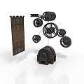 Industrial Mechanical Equipment Components Featuring Gears Metal Plates And Mechanical Parts