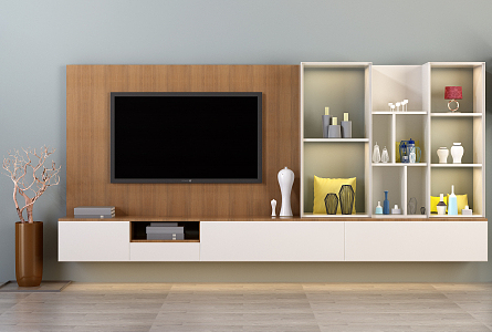 Modern TV Background Cabinet 3d model