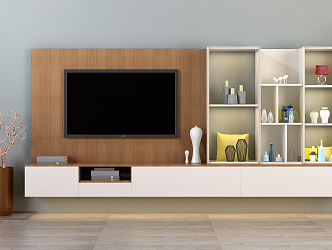 Modern TV Background Cabinet 3d model