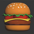 Delicious Classic Hamburger With Sesame Seed Bun Lettuce Tomato Cheese And Beef Patty