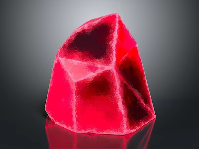 Chic Bar Featuring Red Polygonal Gemstone Decoration On Black Background 3d model