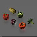 Fresh Assorted Vegetables Including Red Bell Pepper Yellow Bell Pepper Cabbage Broccoli And Red Cabbage