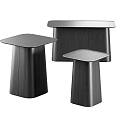 Modern Dark Wood Side Tables Set of Three with Minimalist Design for Home Decor