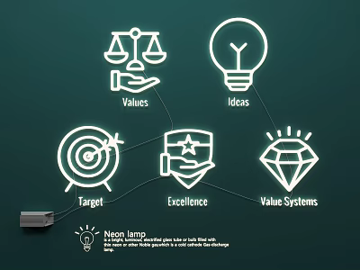 Neon Lighting Combinations With Values Ideas Target Excellence Value Systems 3d model
