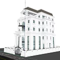 Elegant White Detached Villa Featuring Arched Windows Multi Story Design And Landscaped Garden