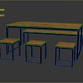 Table Wooden Table Long Table Square Table Long Wooden Table Solid Wooden Table Furniture 3d model