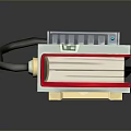 3D Model of Unique Device With Top Screen Control Panel Transparent Window Blue Content Handle