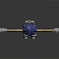 Anime Game Character With Blue Spiky Hair Yellow Black Jacket And Arms Outstretched Pose