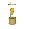 Modern Table Lamps With Transparent Glass Shades Golden Bases And Light Bulbs Inside