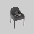 Stylish Upholstered Armchair With Abstract Geometric Line Pattern For Modern Home Living And Dining Spaces