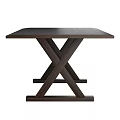 Modern Dark Wood Dining Table Design With X Shaped Legs And Sleek Style