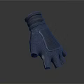 Dark Leather Glove With Padded Palm In Modern Detailed 3D Render Design