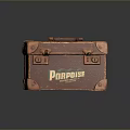 Vintage Porpoise Leather Suitcase With Brass Locks Leather Handle And Worn Edges Storage Accessory