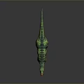 Realistic Colorful Green Blue Dinosaur 3D Model Standing With Detailed Texture