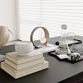 Modern Table Ornaments Combination Table Lamp Wine Books 3d model