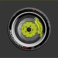 Detailed 3D Rendering Of Automotive Parts Featuring Car Tire Wheel Rim And Brake Components
