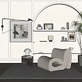 Modern single sofa 3d model