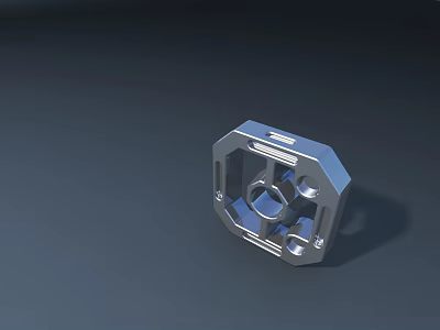Garden Landscape Design Featuring Hexagonal Metal Structure With Blue Accents And Holes 3d model