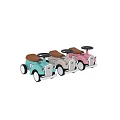 Vintage 1936 Beige Toy Car With Brown Seat And White Wheels