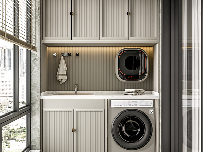 Modern Balcony Laundry Cabinet model