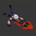 Red Jet Speeder Weapon With Seat And Character In Blue Red Suit