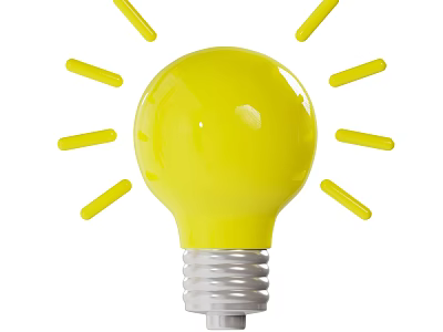 Bright Yellow Light Bulb As Essential Household Appliance For Home Lighting 3d model