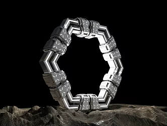 portal outer space meta-universe futurism sci-fi sense future urban science and technology sense space-time tunnel mechanical sense pipeline retro technology 3d model