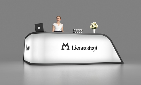 Modern reception desk 3d model