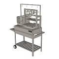 Wheeled Industrial Equipment Cart With Control Panel And Circular Component