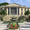 Luxury Classical Detached Villa with Grand Columns Central Fountain and Landscaped Courtyard