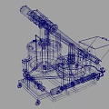 Blue Industrial Mixing Tank Equipment With Conveyor Hopper Control Panel And Mobile Wheels
