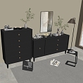 Modern Black Cabinet Whole Cabinet Sideboard Cabinet Balcony Cabinet Locker Entrance Cabinet Bucket Cabinet Side Cabinet Bookcase 3d model