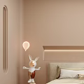 Cozy Kids Bedroom With Beige Headboard Wooden Flooring Stuffed Toys Toy Car and Canopy Tent