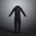 Practical Black Hooded Jacket and Pants Set for Daily Outdoor Wear