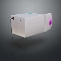 White Electronic Appliance With Green Indicator Purple Circular Port And Power Cable