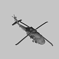 Detailed Military Helicopter With Rotors Cockpit Landing Gear And Fuselage