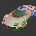 White Sports Car with Sleek Aerodynamic Body Large Alloy Wheels Transparent Windshield Modern Concept Design
