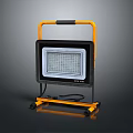 Portable LED Floodlight With Yellow Handle Black Housing Bright LED Bulbs And Wheels