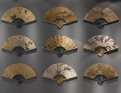 Chinese Fan Decorative Painting 3d model