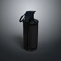 Black Military Grenade Weapon 3D Rendered Isolated On Gray Background With Detailed Design