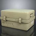 Beige Hard Shell Storage Box With Lock Clasp And Label For Household Supplies