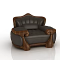 Classic Gray Tufted Sofa Set With Marble Top Coffee Table And Carved Wooden Legs