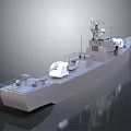 Modern Warship 3D Model Design With Radar Antenna and Deck Equipment Structure 3d model