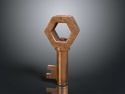 Copper Hexagonal Key Design For Daily Living Use 3d model