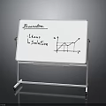 Wooden Stone Whiteboard Stand For Brainstorm Ideas And Solution Charts 3d model