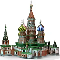 Ancient Russian Architecture With Colorful Domes Red Walls And Green Base