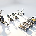 Modern Sports Equipment With Treadmills Elliptical Trainers Exercise Bikes And Multi Functional Machines