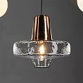 Modern Unique Pendant Lights With Gold Black Transparent Materials Various Shapes Hanging On Grey Background