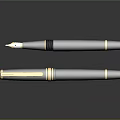 Two Luxury Black Fountain Pens With Gold Accents For Elegant Writing Tools