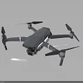 Gray Drone Equipment with Four Propellers Bottom Camera and Reflective Surface 3d model